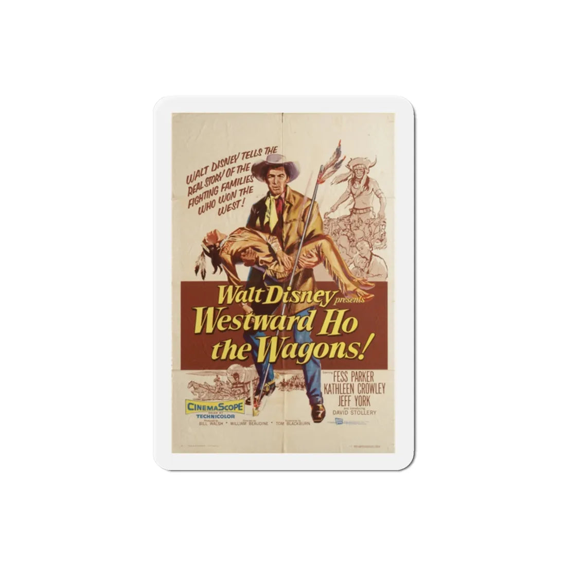 Westward Ho the Wagons 1956 Movie Poster Refrigerator Magnet 2 Inch - The Sticker Space