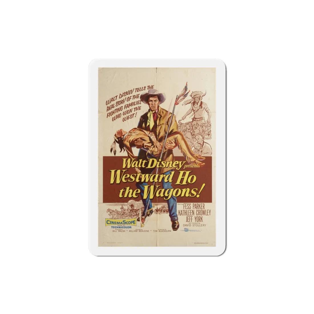 Westward Ho the Wagons 1956 Movie Poster Refrigerator Magnet 3 Inch - The Sticker Space