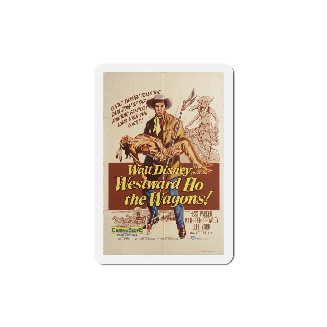 Westward Ho the Wagons 1956 Movie Poster Refrigerator Magnet 4 Inch - The Sticker Space
