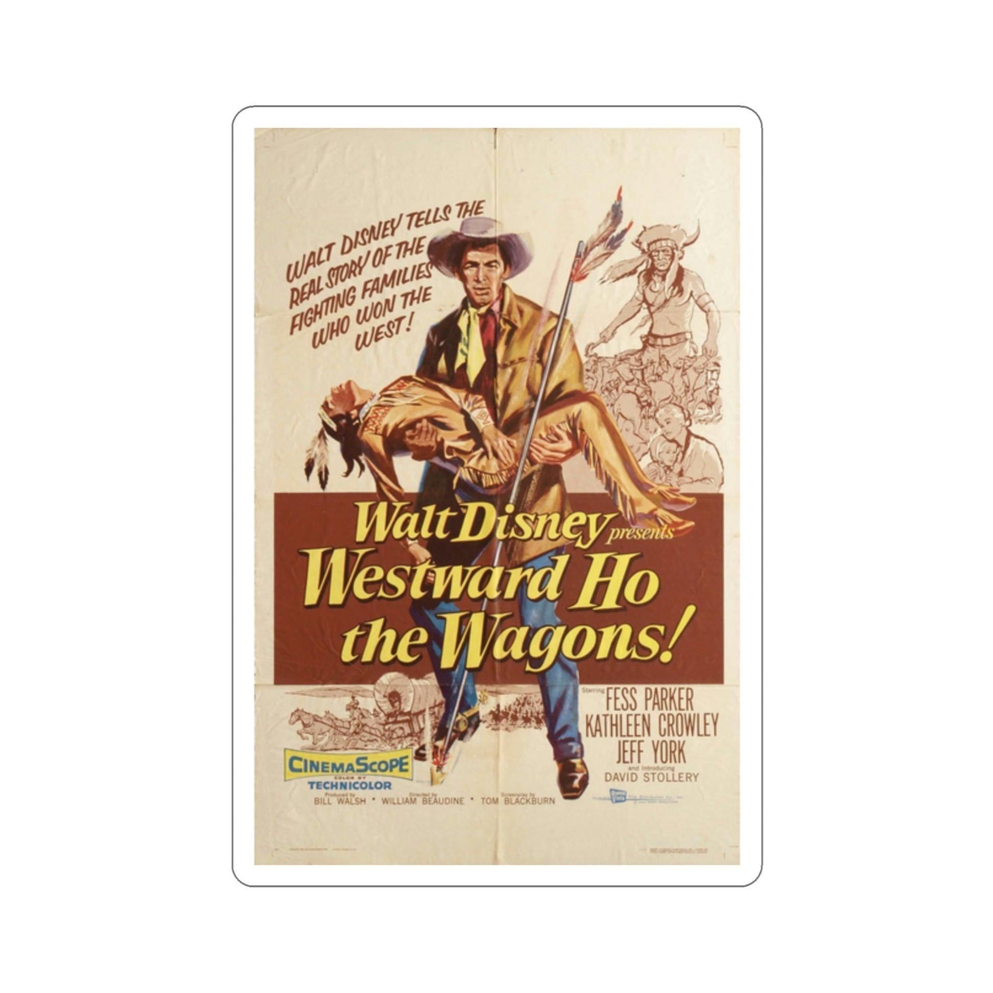 Westward Ho the Wagons 1956 Movie Poster STICKER Vinyl Die-Cut Decal-2 Inch-The Sticker Space