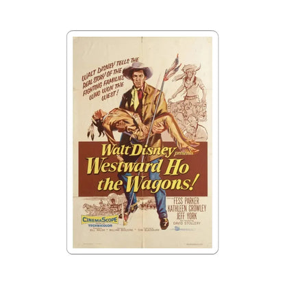 Westward Ho the Wagons 1956 Movie Poster - STICKER Vinyl Kiss-Cut Decal 6 Inch White - The Sticker Space