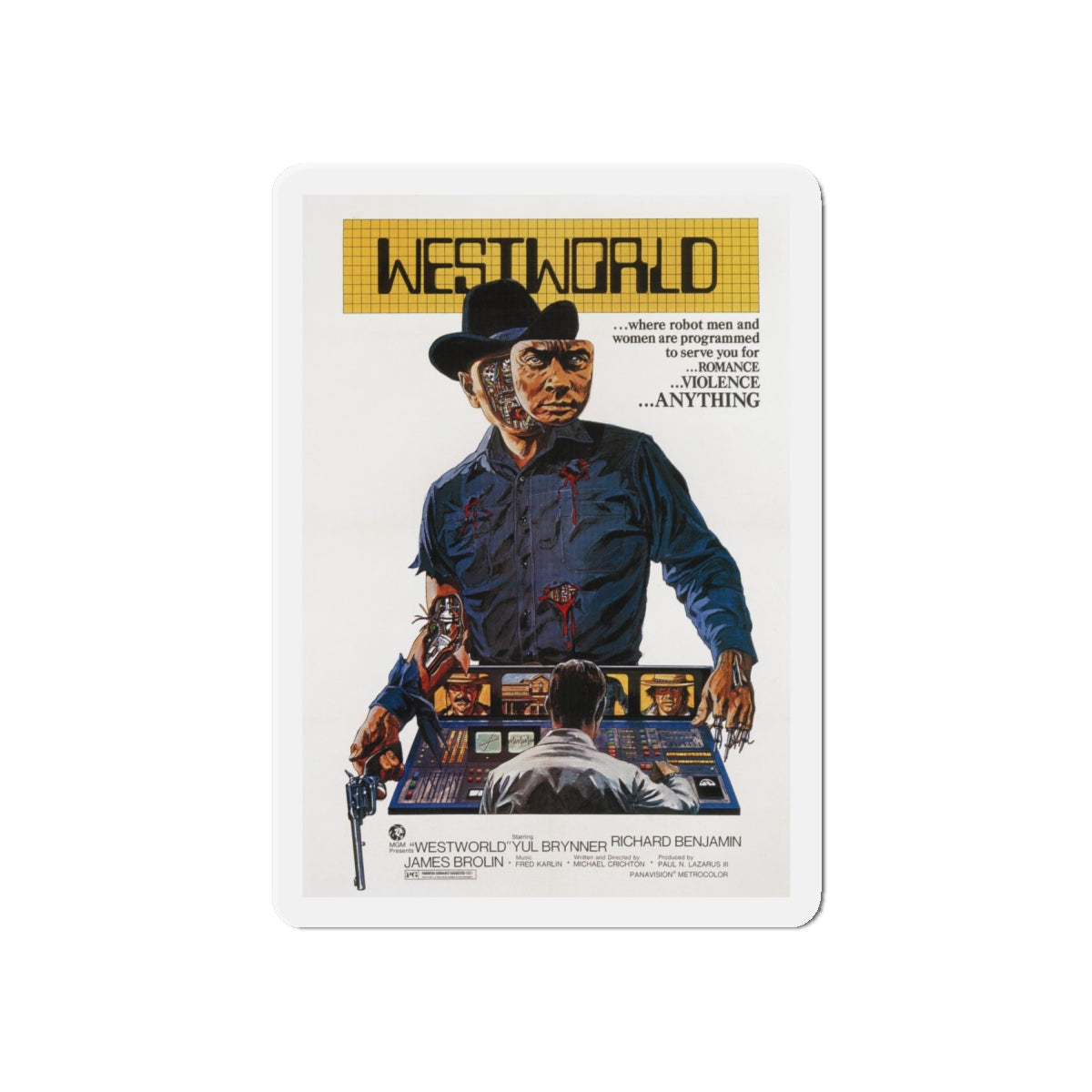 WESTWORLD 1973 Movie Poster - Refrigerator Magnet-6 × 6"-The Sticker Space