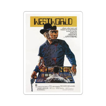 WESTWORLD 1973 Movie Poster - STICKER Vinyl Kiss-Cut Decal 4 Inch White - The Sticker Space