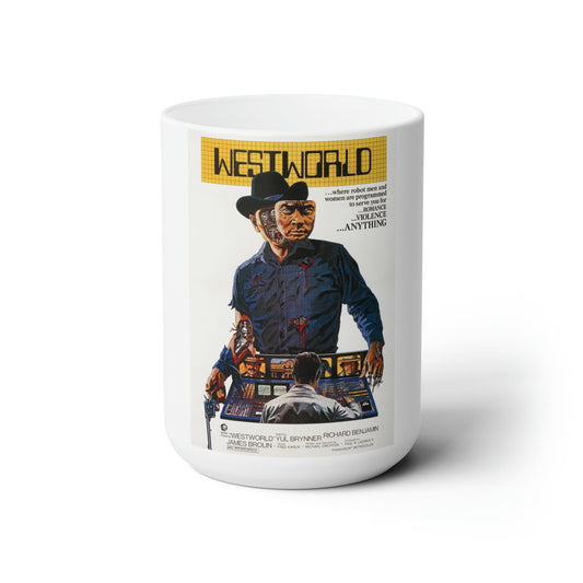 WESTWORLD 1973 Movie Poster - White Coffee Cup 15oz-15oz-The Sticker Space