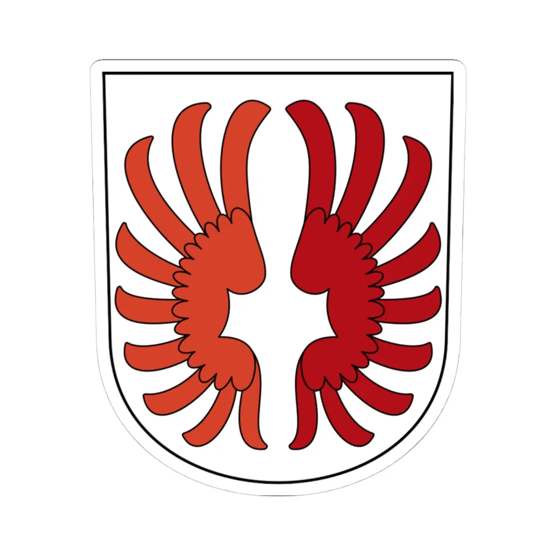 Wettswil am Albis-blazon (Switzerland) (Coat of Arms) STICKER Vinyl Kiss-Cut Decal 4 Inch White - The Sticker Space