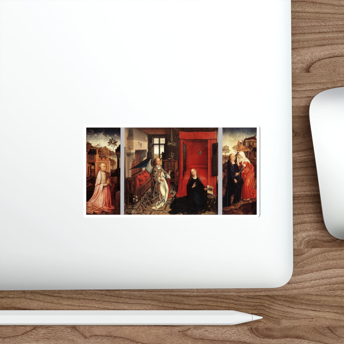 WEYDEN, Rogier van der - Annunciation Triptych (Artwork) STICKER Vinyl Die-Cut Decal-The Sticker Space