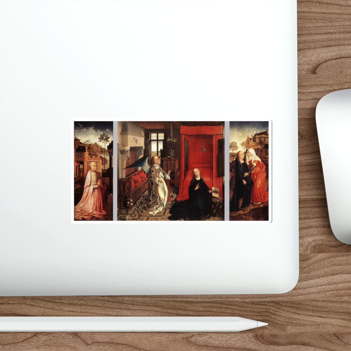 WEYDEN, Rogier van der - Annunciation Triptych (Artwork) STICKER Vinyl Die-Cut Decal-The Sticker Space