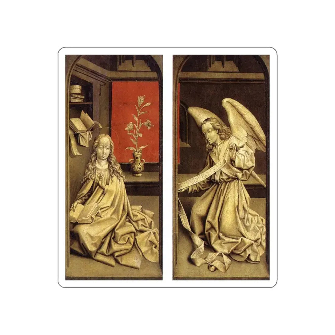 WEYDEN, Rogier van der - Bladelin Triptych (exterior) (Artwork) STICKER Vinyl Die-Cut Decal White Die-Cut 4 Inch - The Sticker Space