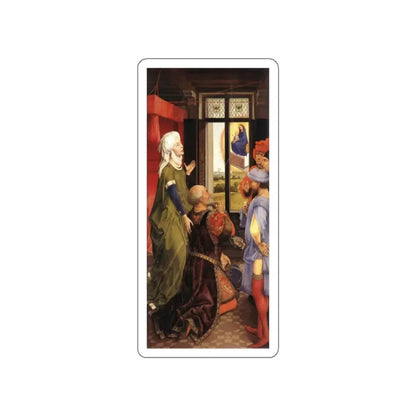 WEYDEN, Rogier van der - Bladelin Triptych (left wing) (Artwork) STICKER Vinyl Die-Cut Decal White Die-Cut 2 Inch - The Sticker Space