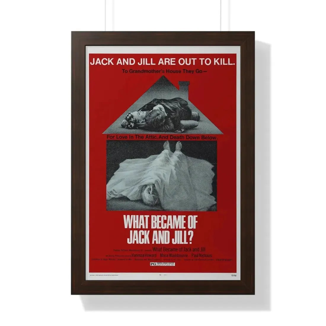 WHAT BECAME OF JACK AND JILL 1972 - Framed Movie Poster 16″ x 24″ Walnut - The Sticker Space
