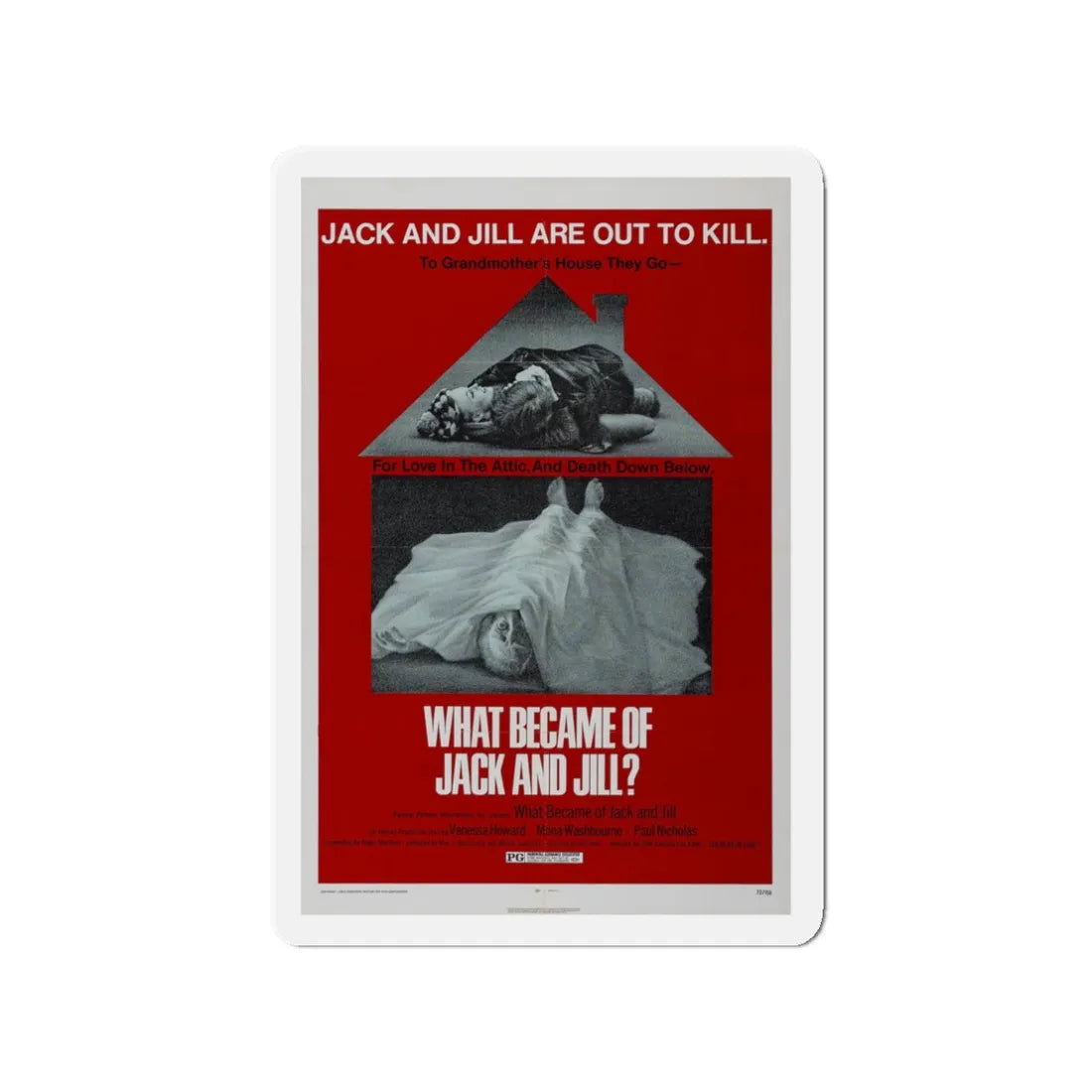 WHAT BECAME OF JACK AND JILL 1972 Movie Poster - Refrigerator Magnet 3 Inch - The Sticker Space