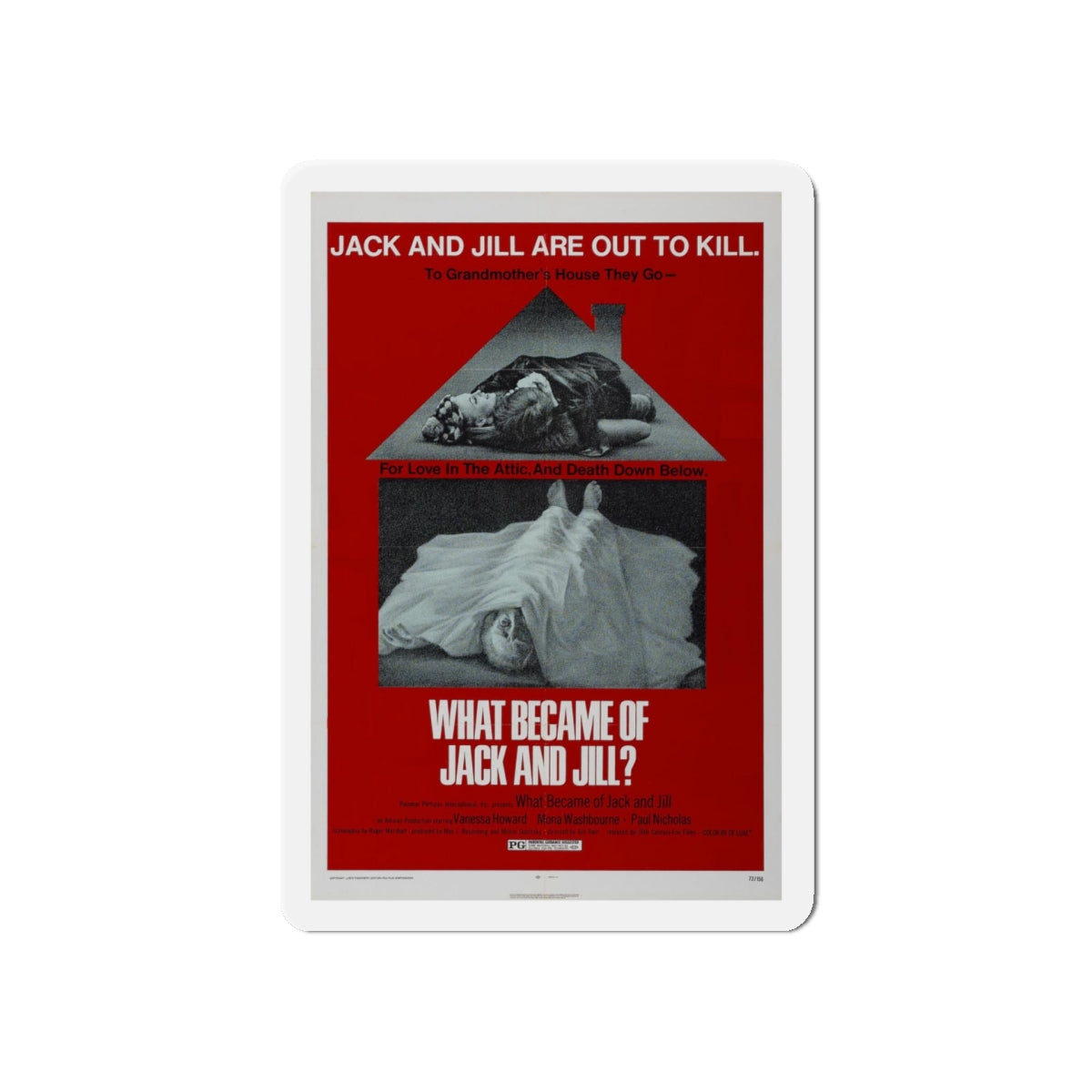 WHAT BECAME OF JACK AND JILL 1972 Movie Poster - Refrigerator Magnet-5" x 5"-The Sticker Space