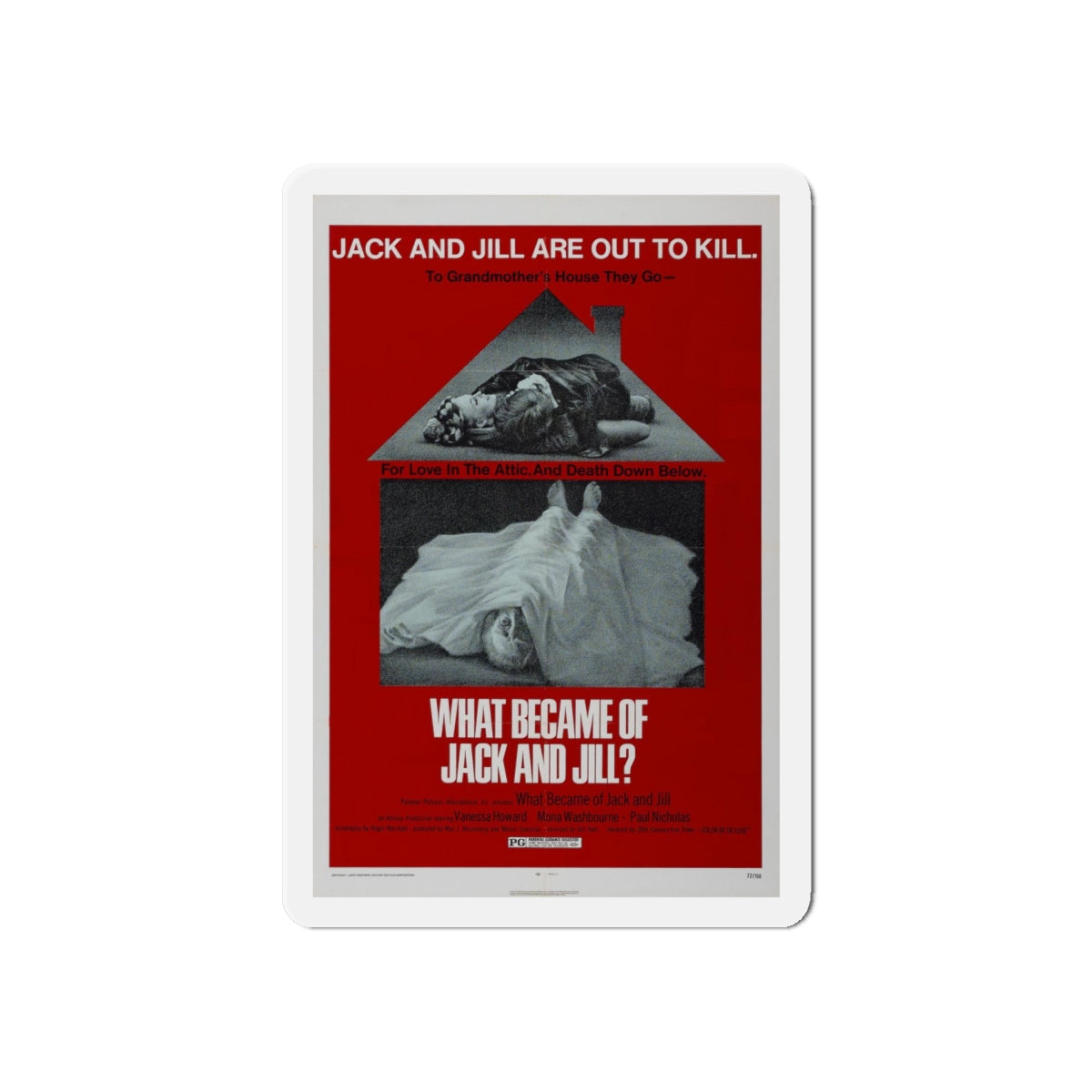 WHAT BECAME OF JACK AND JILL 1972 Movie Poster - Refrigerator Magnet-6 × 6"-The Sticker Space