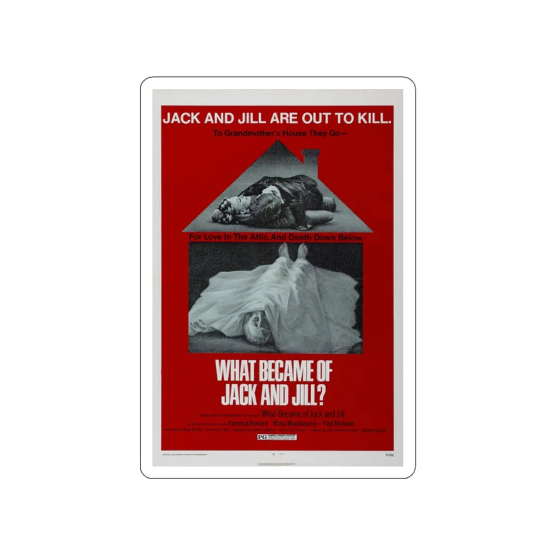 WHAT BECAME OF JACK AND JILL 1972 Movie Poster STICKER Vinyl Die-Cut Decal 2 Inch - The Sticker Space