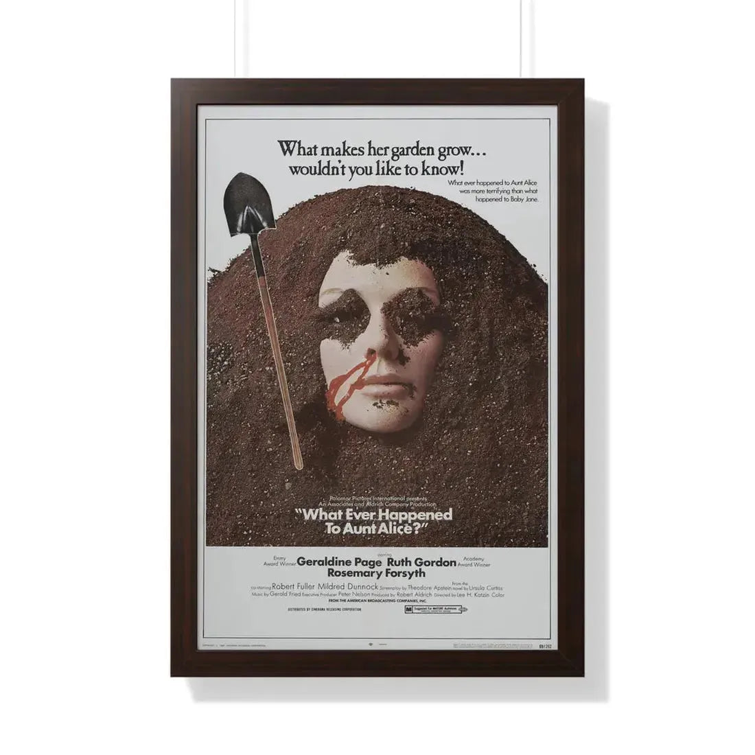 WHAT EVER HAPPENED TO AUNT ALICE 1969 - Framed Movie Poster 20" x 30" Walnut - The Sticker Space
