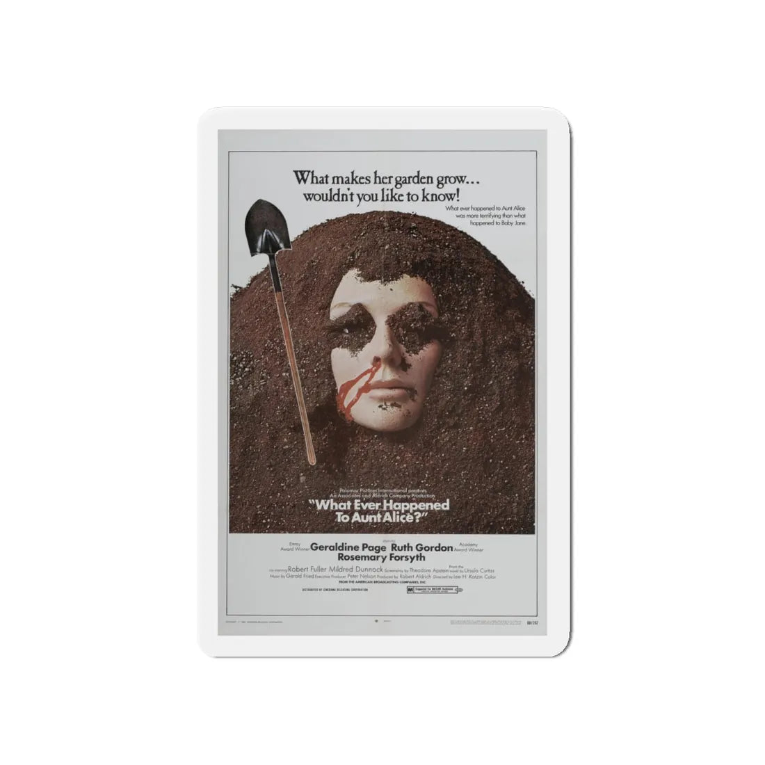 WHAT EVER HAPPENED TO AUNT ALICE 1969 Movie Poster - Refrigerator Magnet 4 Inch - The Sticker Space