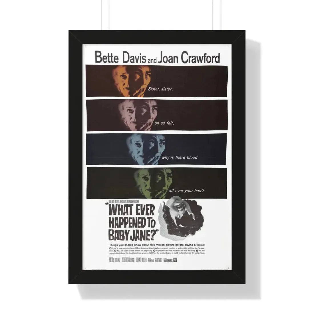 WHAT EVER HAPPENED TO BABY JANE 1962 - Framed Movie Poster 16″ x 24″ Black - The Sticker Space