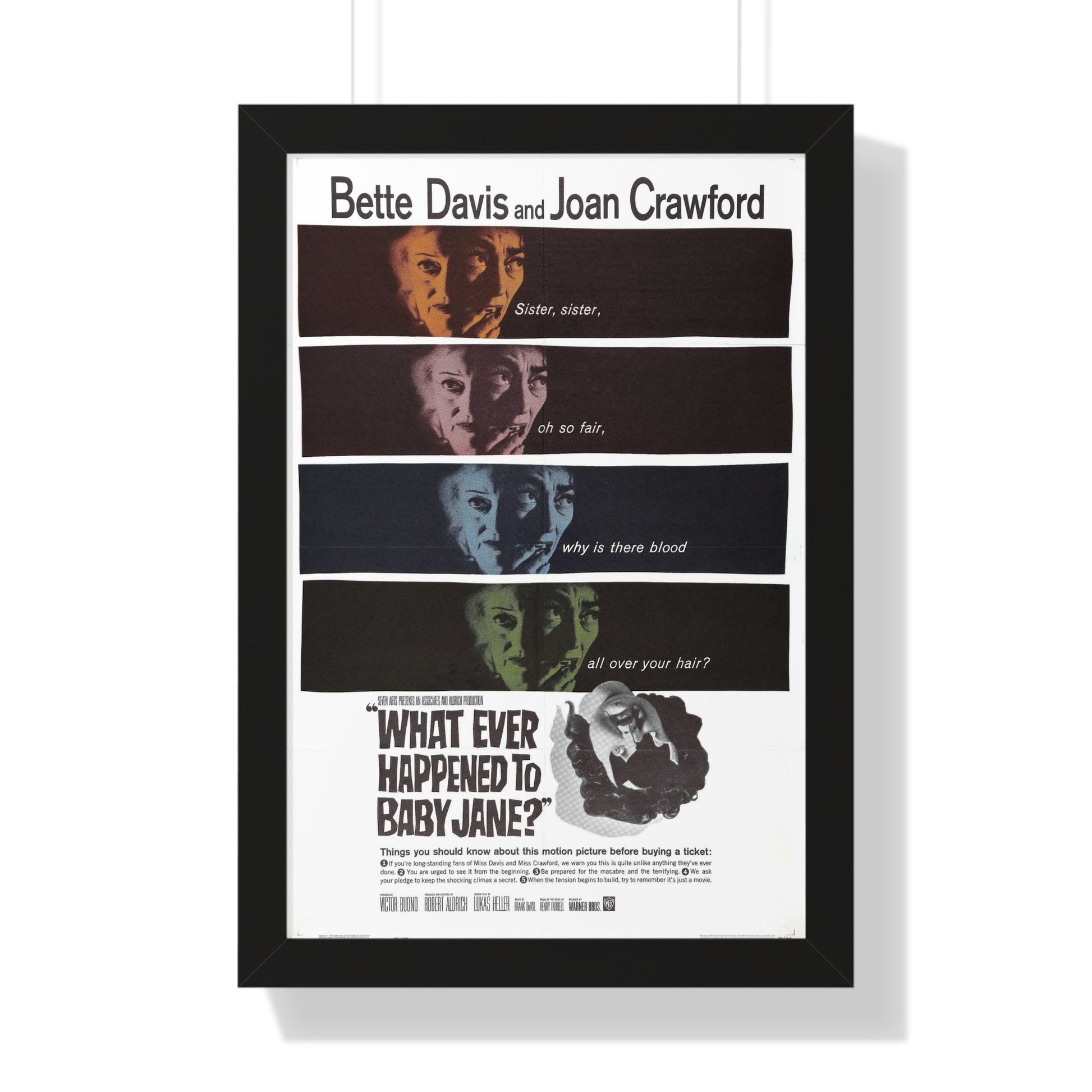 WHAT EVER HAPPENED TO BABY JANE 1962 - Framed Movie Poster-16″ x 24″-The Sticker Space