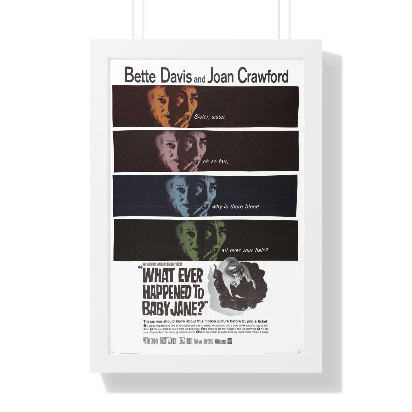 WHAT EVER HAPPENED TO BABY JANE 1962 - Framed Movie Poster-16″ x 24″-The Sticker Space