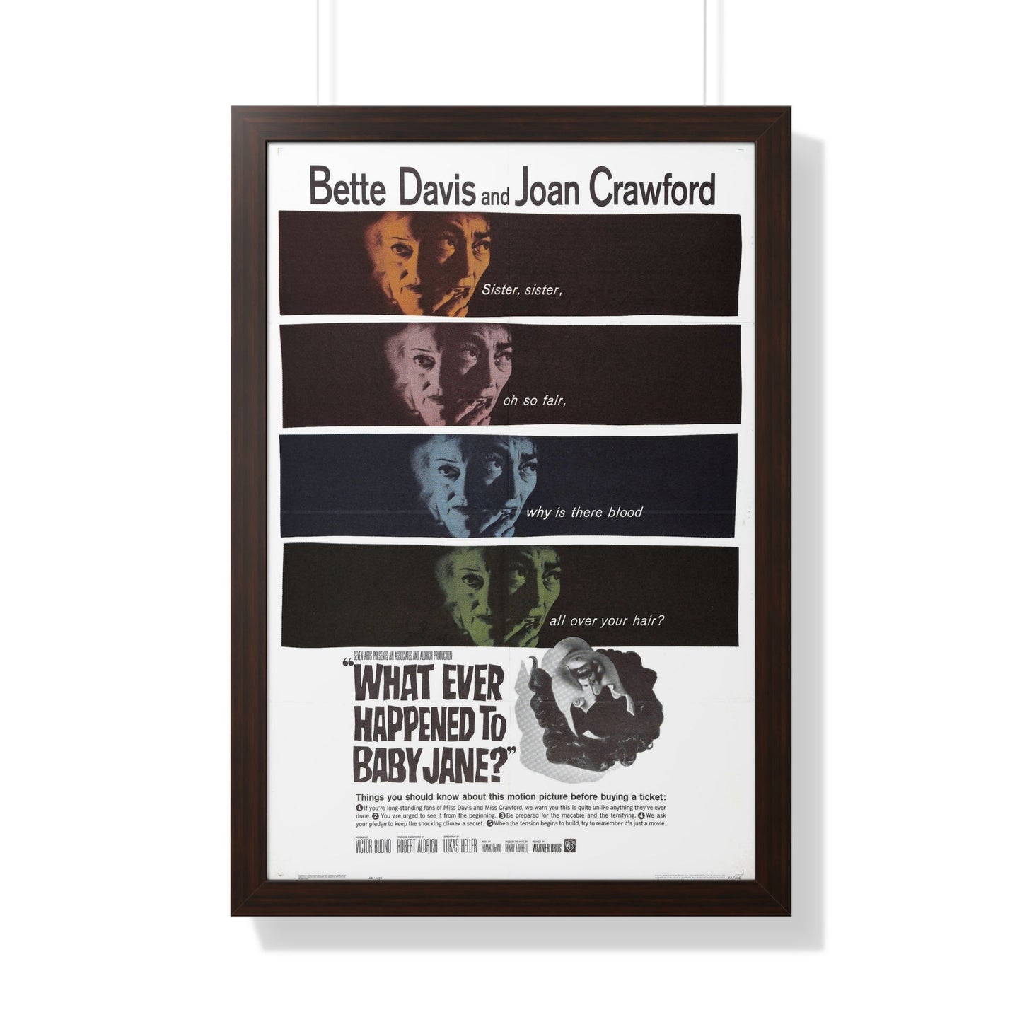 WHAT EVER HAPPENED TO BABY JANE 1962 - Framed Movie Poster-20" x 30"-The Sticker Space