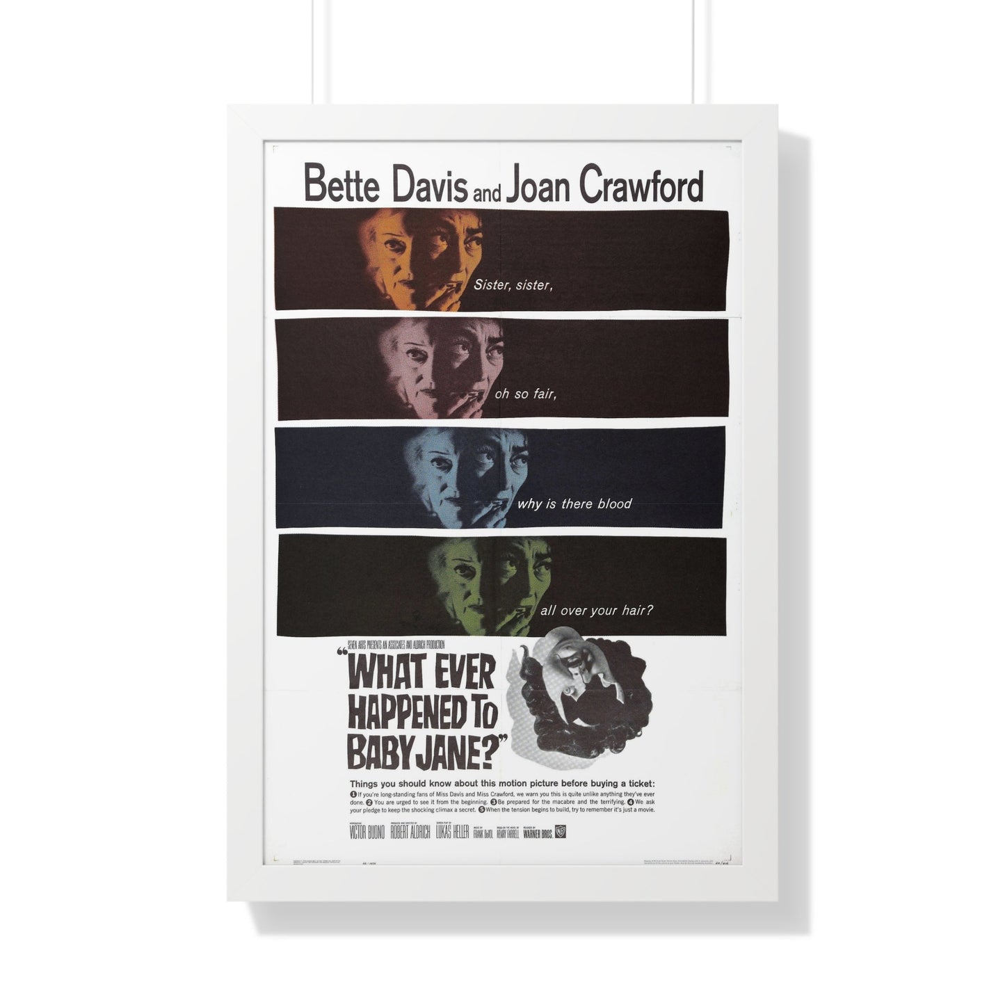 WHAT EVER HAPPENED TO BABY JANE 1962 - Framed Movie Poster-20" x 30"-The Sticker Space