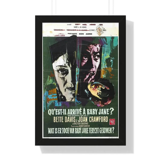 WHAT EVER HAPPENED TO BABY JANE (BELGIAN) 1962 - Framed Movie Poster 16″ x 24″ Black - The Sticker Space