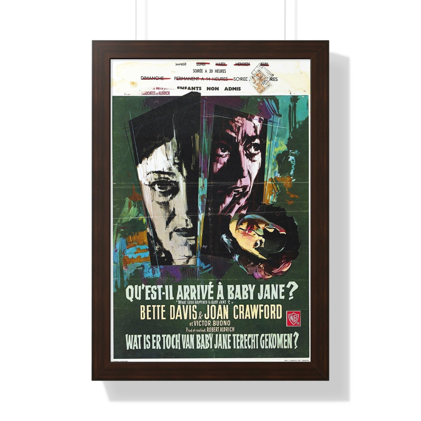 WHAT EVER HAPPENED TO BABY JANE (BELGIAN) 1962 - Framed Movie Poster-16″ x 24″-The Sticker Space