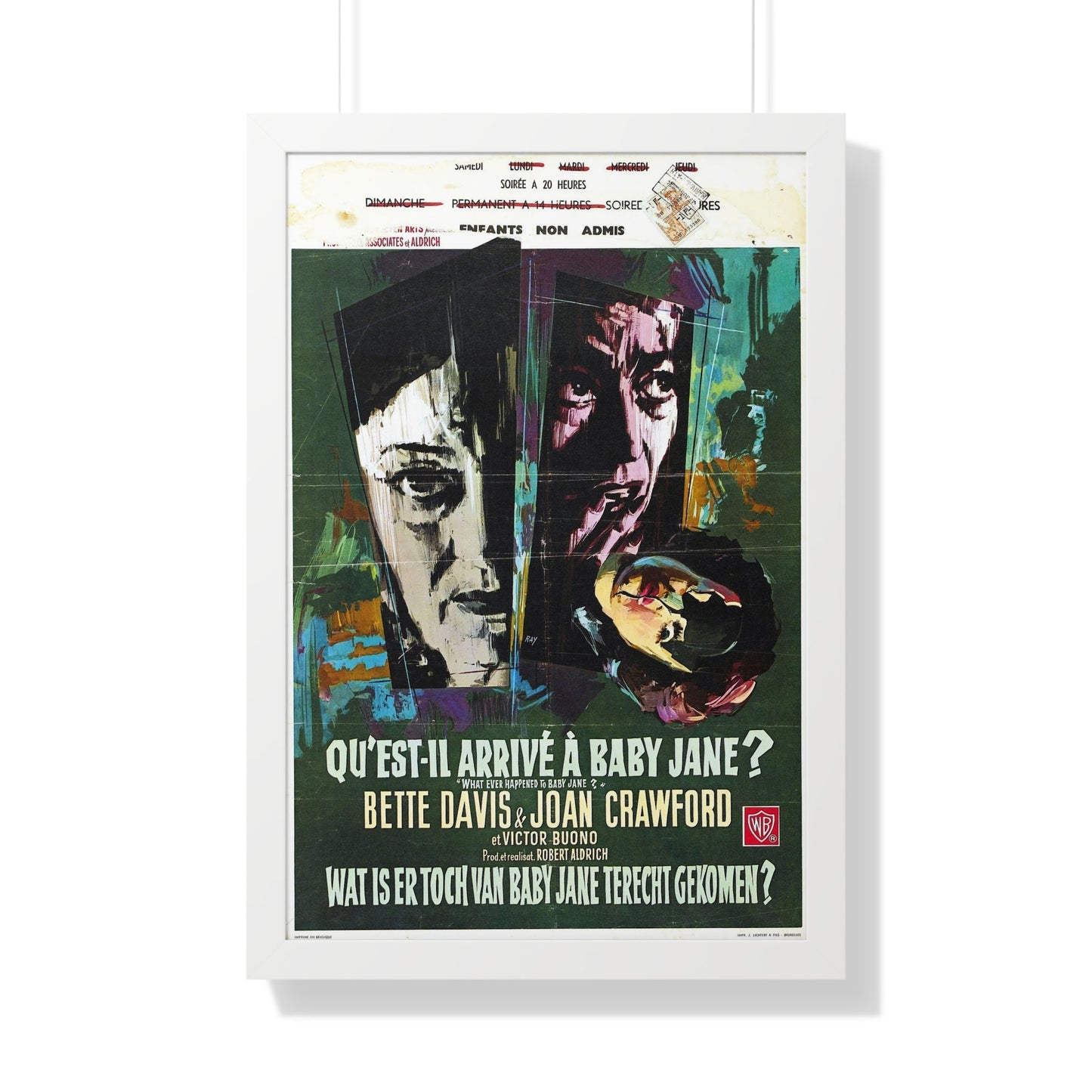 WHAT EVER HAPPENED TO BABY JANE (BELGIAN) 1962 - Framed Movie Poster-20" x 30"-The Sticker Space