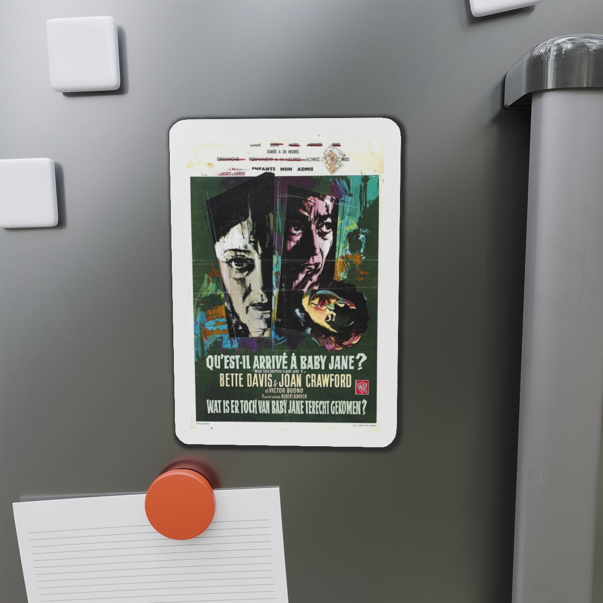 WHAT EVER HAPPENED TO BABY JANE (BELGIAN) 1962 Movie Poster - Refrigerator Magnet-The Sticker Space