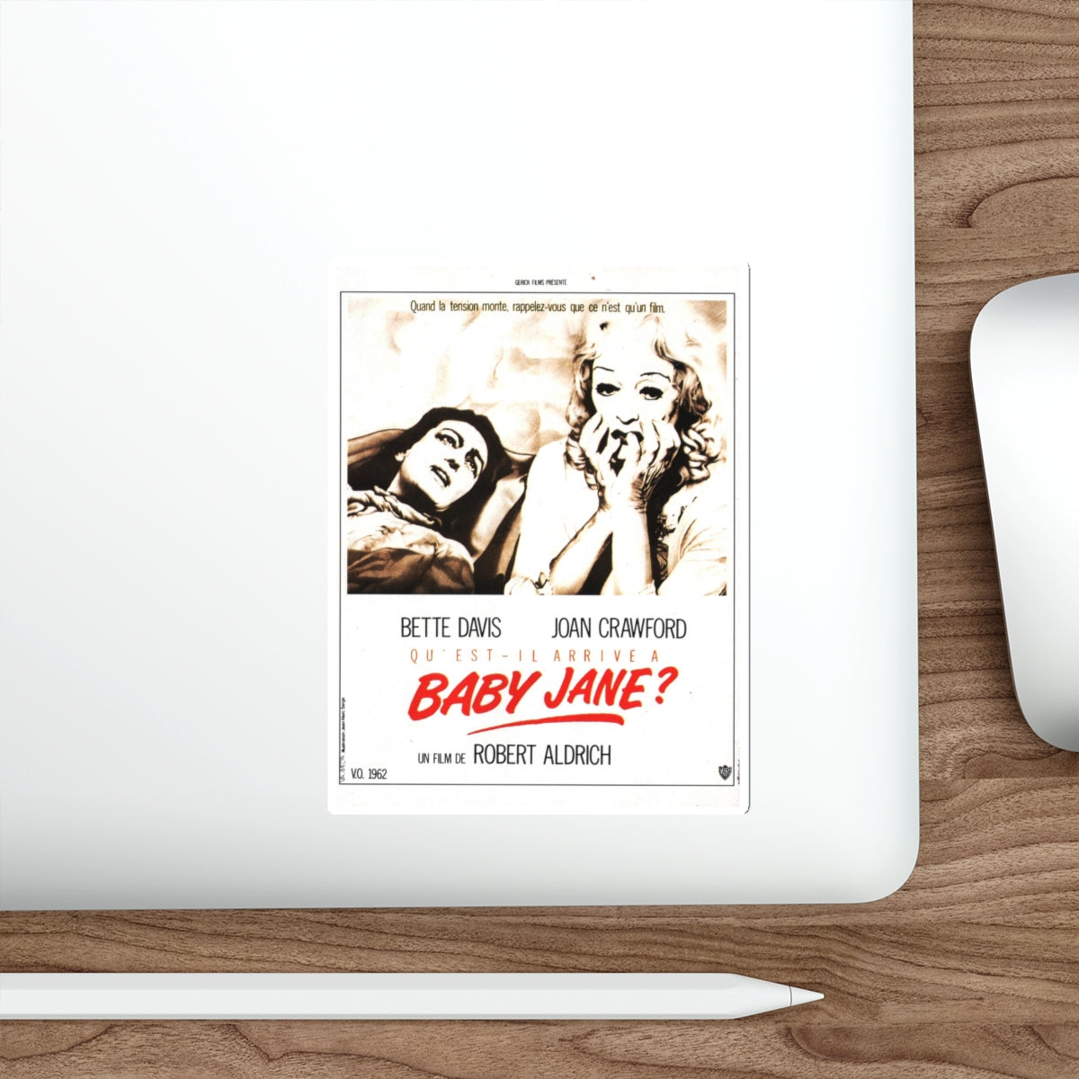 WHAT EVER HAPPENED TO BABY JANE (FRENCH) 2 1962 Movie Poster STICKER Vinyl Die-Cut Decal-The Sticker Space