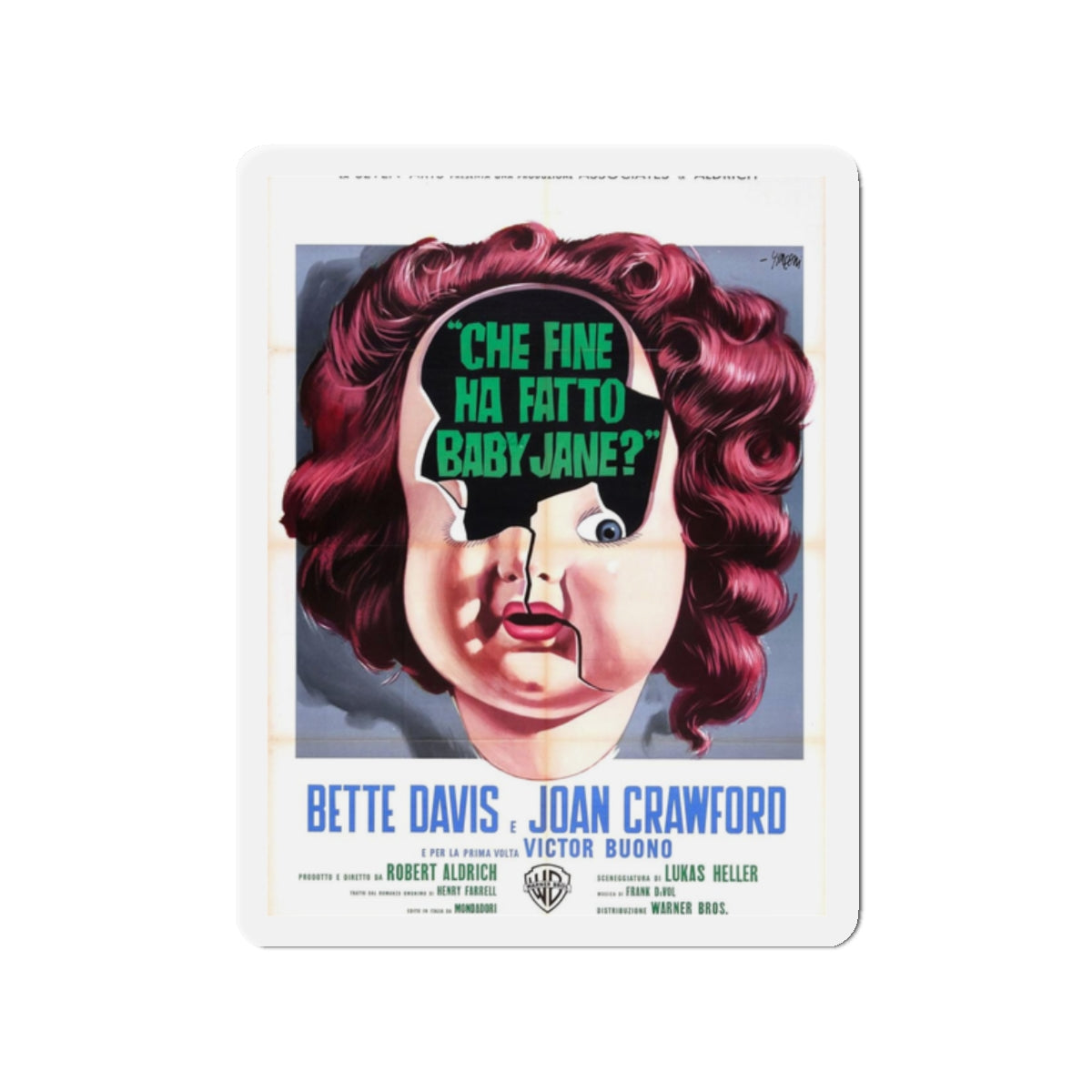 WHAT EVER HAPPENED TO BABY JANE (ITALIAN) 1962 Movie Poster - Refrigerator Magnet-2" x 2"-The Sticker Space