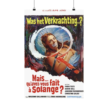WHAT HAVE YOU DONE TO SOLANGE (BELGIAN) 1972 - Paper Movie Poster 16″ x 24″ Matte - The Sticker Space