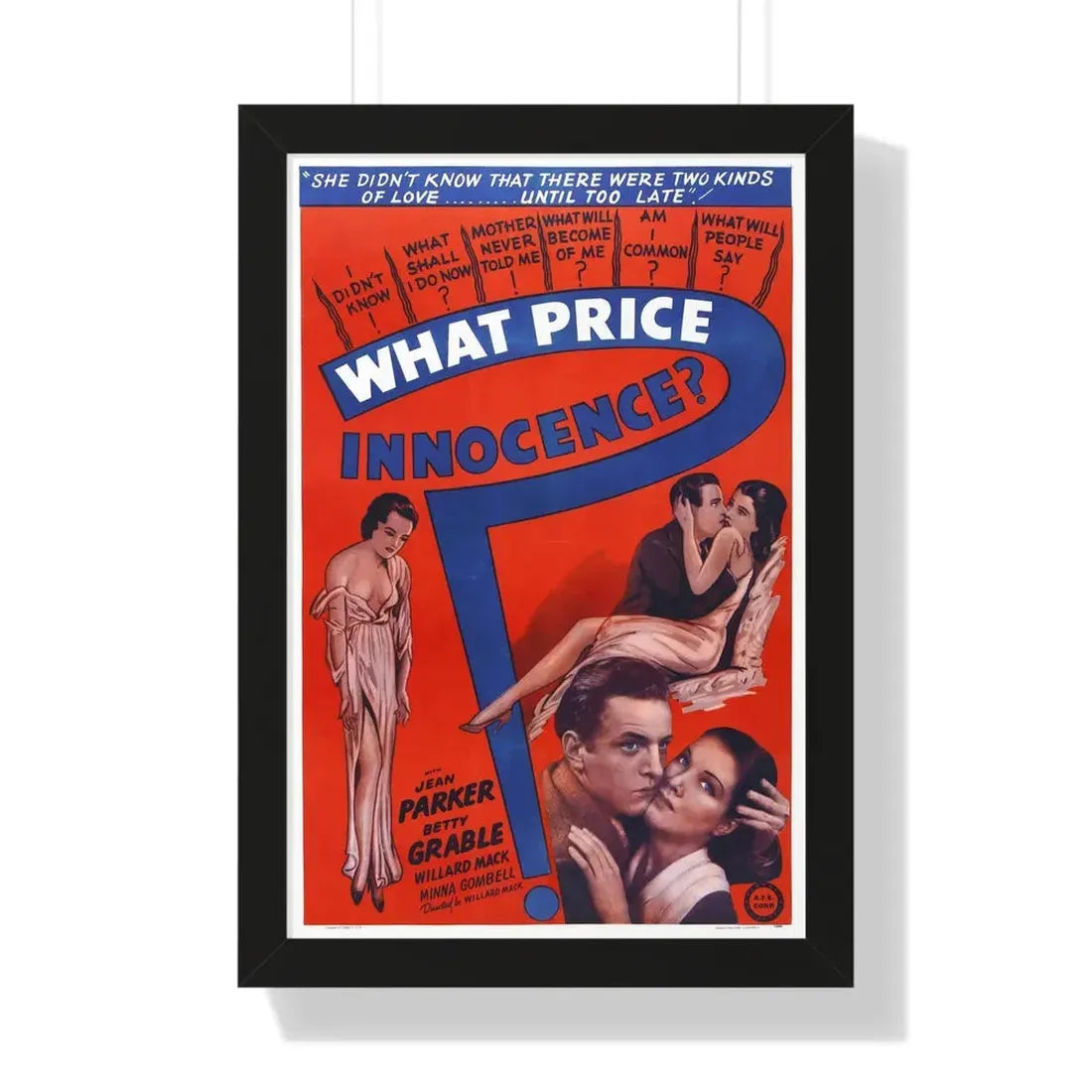 WHAT PRICE INNOCENCE 1933 - Framed Movie Poster 16″ x 24″ Black - The Sticker Space