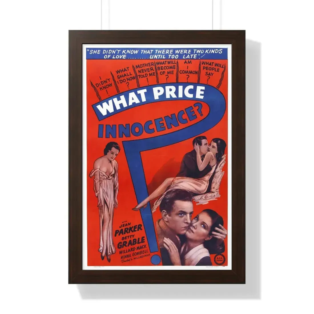 WHAT PRICE INNOCENCE 1933 - Framed Movie Poster 16″ x 24″ Walnut - The Sticker Space