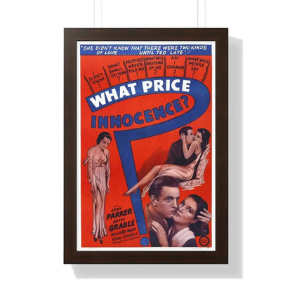 WHAT PRICE INNOCENCE 1933 - Framed Movie Poster 16″ x 24″ Walnut - The Sticker Space
