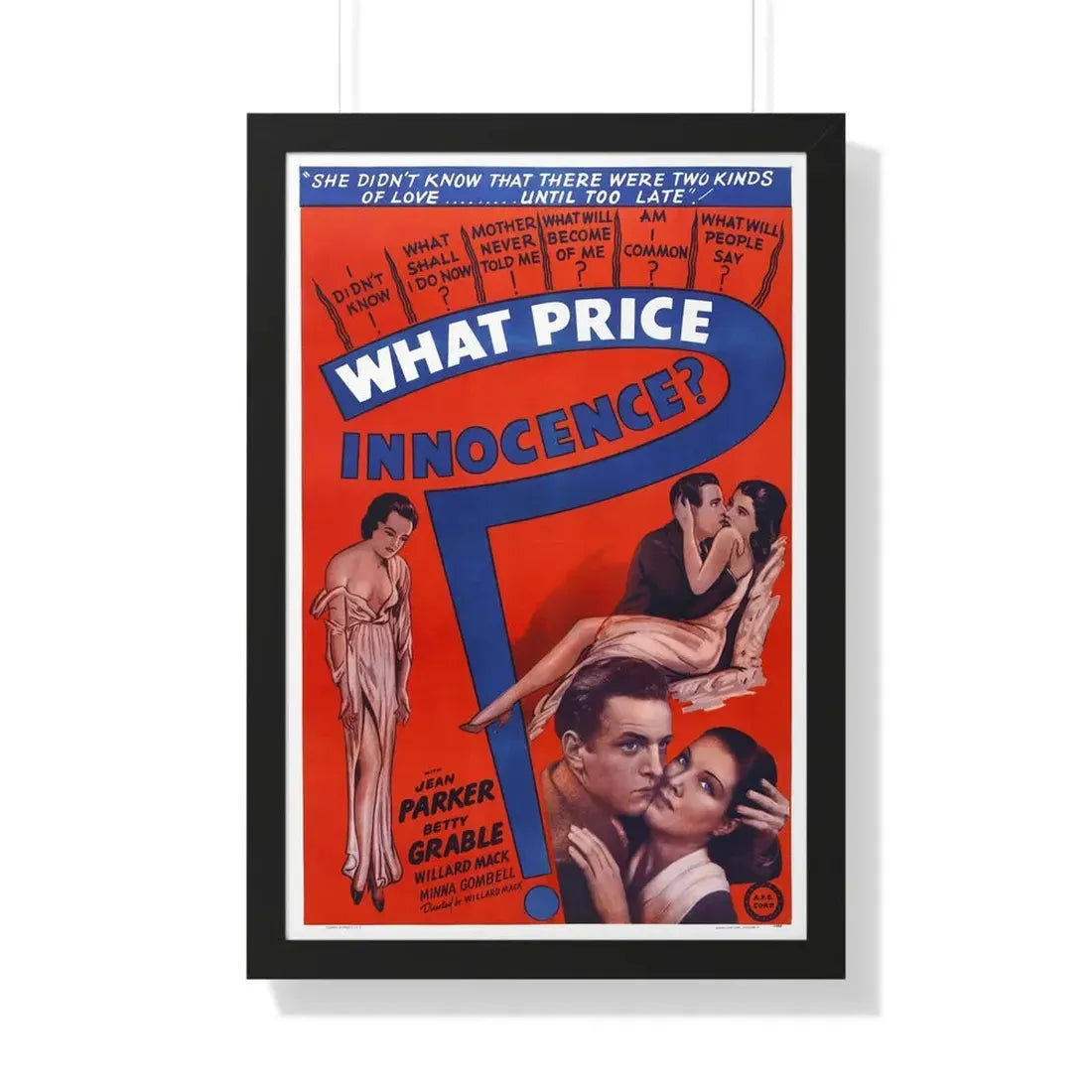 WHAT PRICE INNOCENCE 1933 - Framed Movie Poster 20" x 30" Black - The Sticker Space