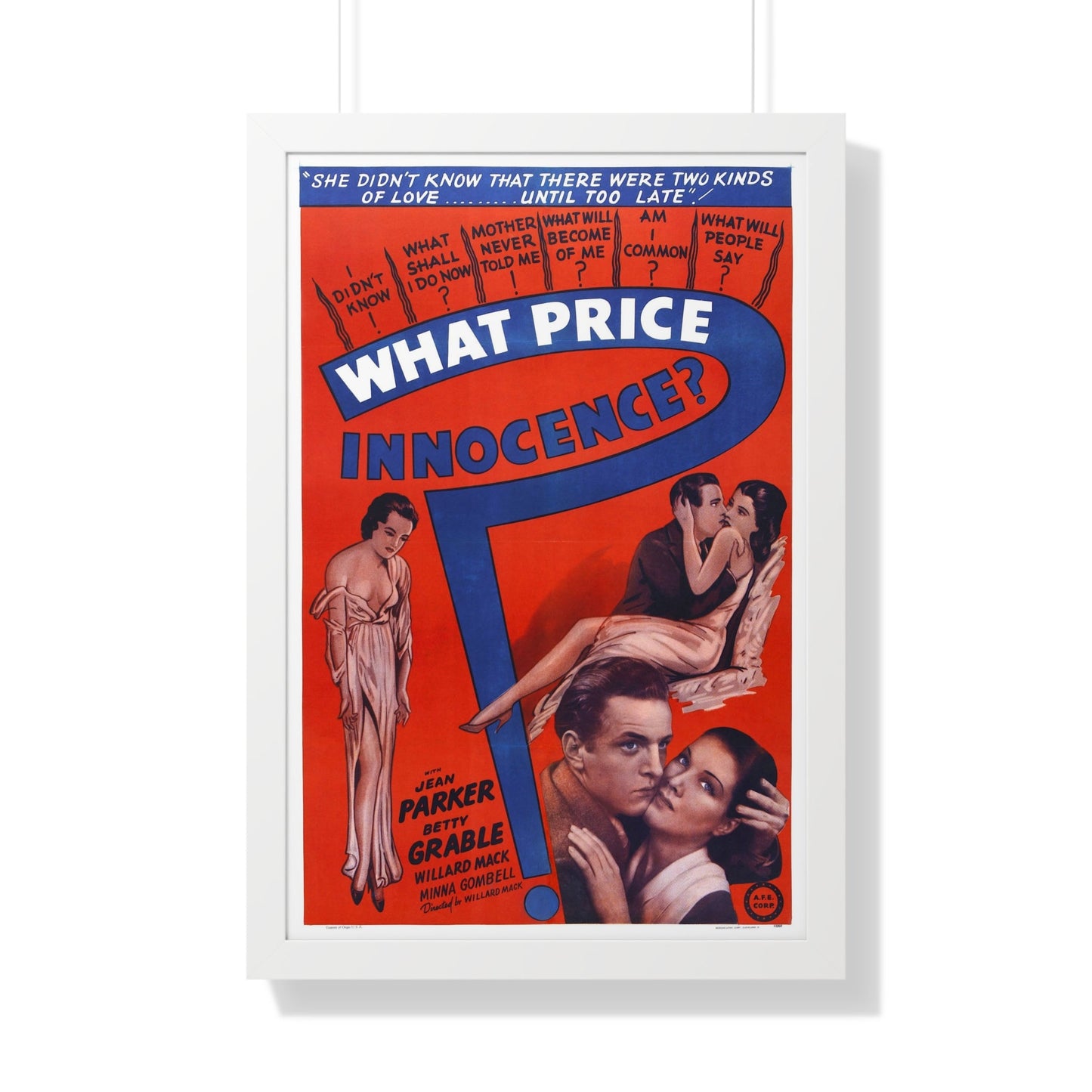 WHAT PRICE INNOCENCE 1933 - Framed Movie Poster-20" x 30"-The Sticker Space