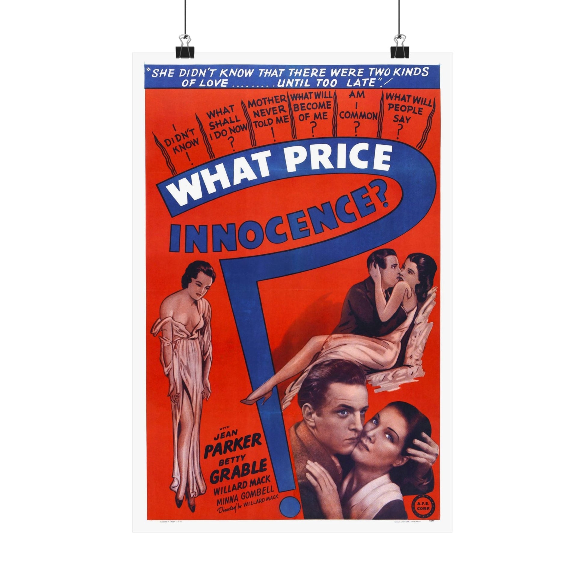 WHAT PRICE INNOCENCE 1933 - Paper Movie Poster-12″ x 18″-The Sticker Space