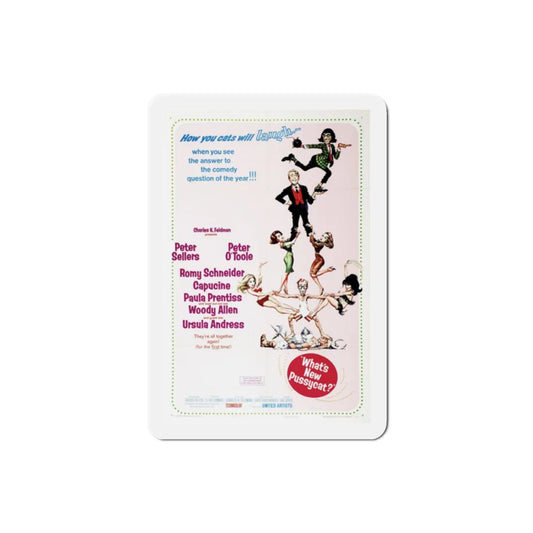What's New Pussycat 1965 Movie Poster Refrigerator Magnet 2 Inch - The Sticker Space