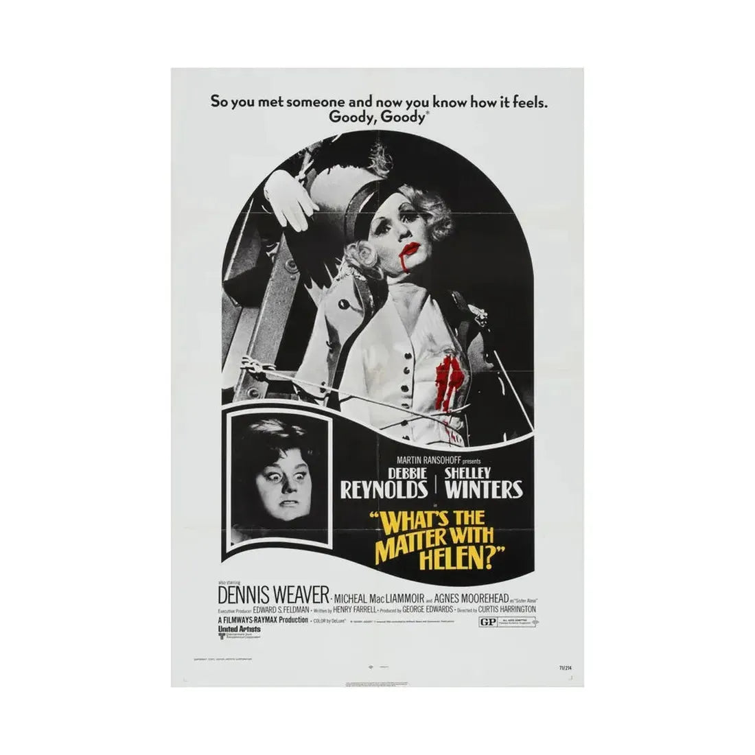 WHAT'S THE MATTER WITH HELEN 1971 - Paper Movie Poster - The Sticker Space