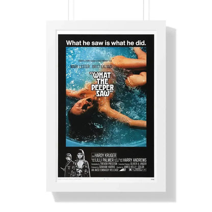 WHAT THE PEEPER SAW 1972 - Framed Movie Poster 16″ x 24″ White - The Sticker Space