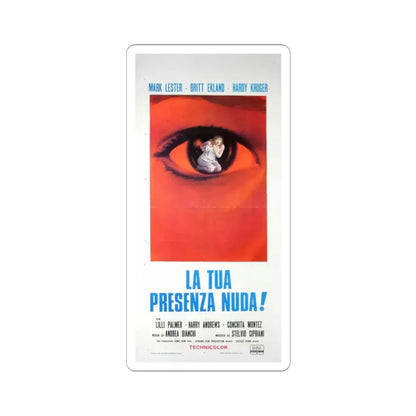 WHAT THE PEEPER SAW (ITALIAN) 1972 Movie Poster - STICKER Vinyl Kiss-Cut Decal 2 Inch White - The Sticker Space