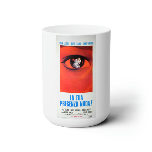 WHAT THE PEEPER SAW (ITALIAN) 1972 Movie Poster - White Coffee Cup 15oz-15oz-The Sticker Space