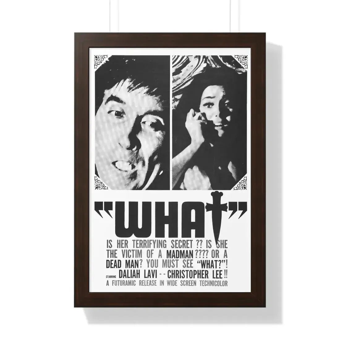 WHAT (THE WHIP AND THE BODY) 1963 - Framed Movie Poster 16″ x 24″ Walnut - The Sticker Space