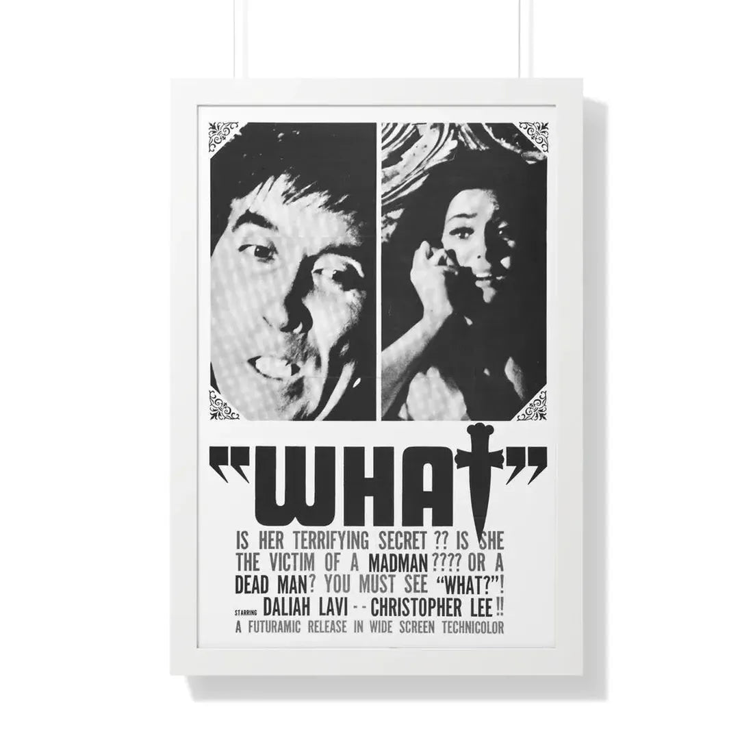 WHAT (THE WHIP AND THE BODY) 1963 - Framed Movie Poster 20" x 30" White - The Sticker Space