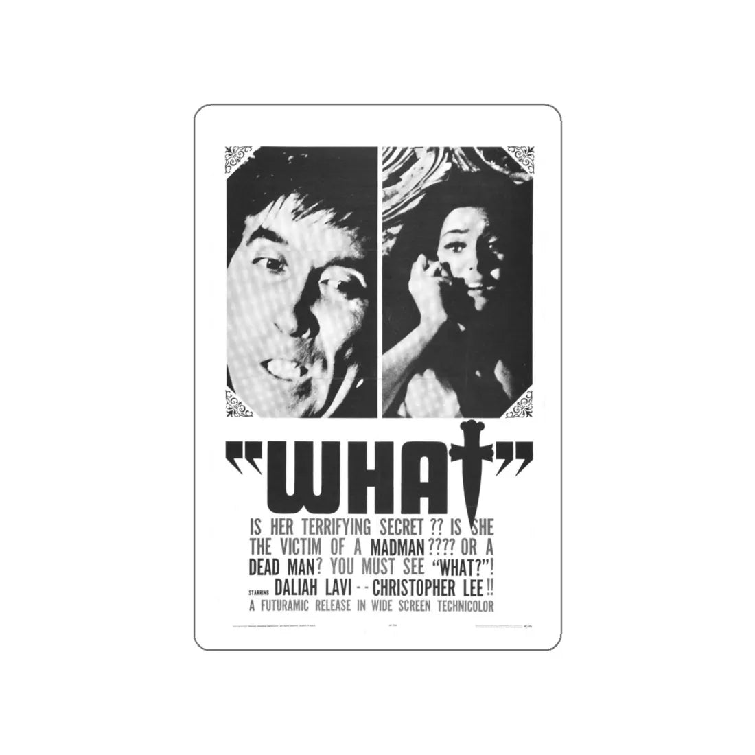 WHAT (THE WHIP AND THE BODY) 1963 Movie Poster STICKER Vinyl Die-Cut Decal 4 Inch - The Sticker Space