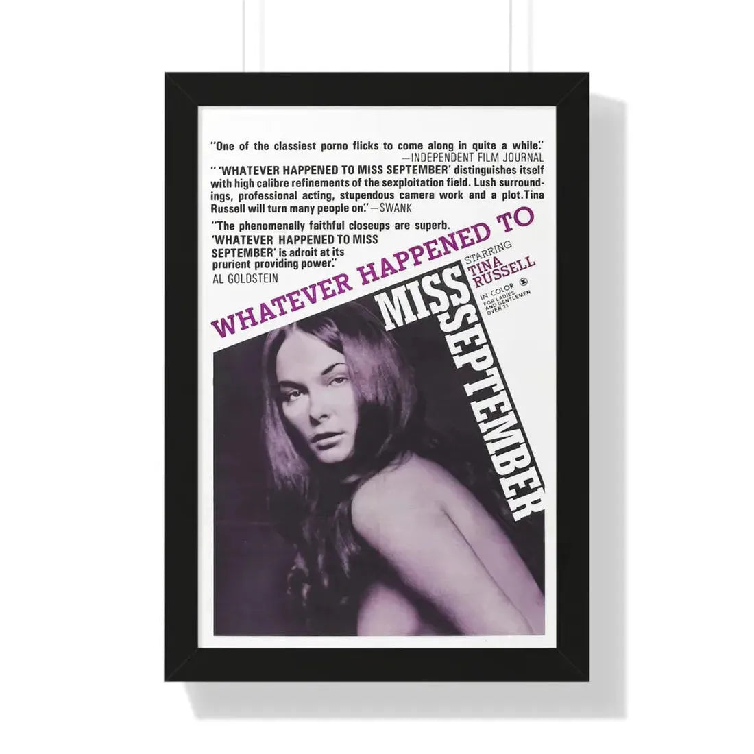 WHATEVER HAPPENED TO MISS SEPTEMBER 1973 - Framed Movie Poster 16″ x 24″ Black - The Sticker Space
