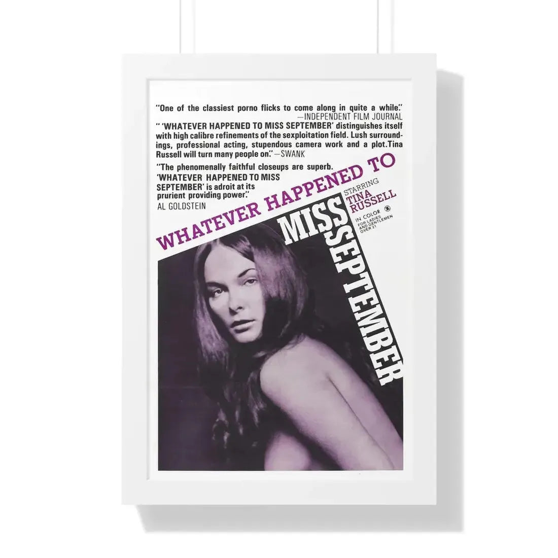 WHATEVER HAPPENED TO MISS SEPTEMBER 1973 - Framed Movie Poster 16″ x 24″ White - The Sticker Space