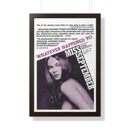 WHATEVER HAPPENED TO MISS SEPTEMBER 1973 - Framed Movie Poster 20" x 30" Walnut - The Sticker Space