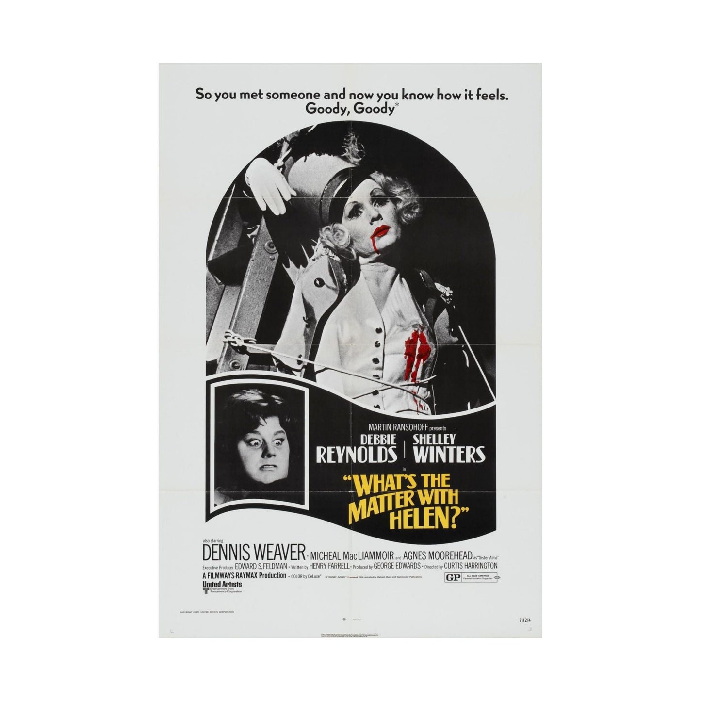 WHAT'S THE MATTER WITH HELEN 1971 - Paper Movie Poster-The Sticker Space